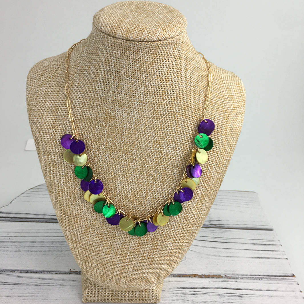 Mardi Gras shell necklace