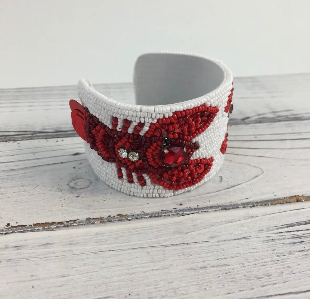 Bead/Stone/Sequin Crawfish Cuff Bracelet