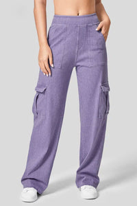 High Waist Straight Leg Cargo Jeans
