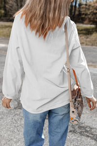 Apricot Football Graphic Drop Shoulder Game Day Corded Sweatshirt