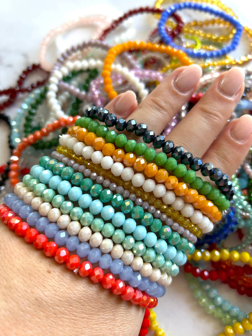 🩷BOHO Crystal Beaded Summer Stretchy Bracelets: 1 Bracelet