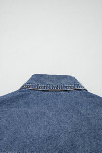 Ashleigh Blue Button Flap Pocket Cuffed Short Sleeve Denim Shirt