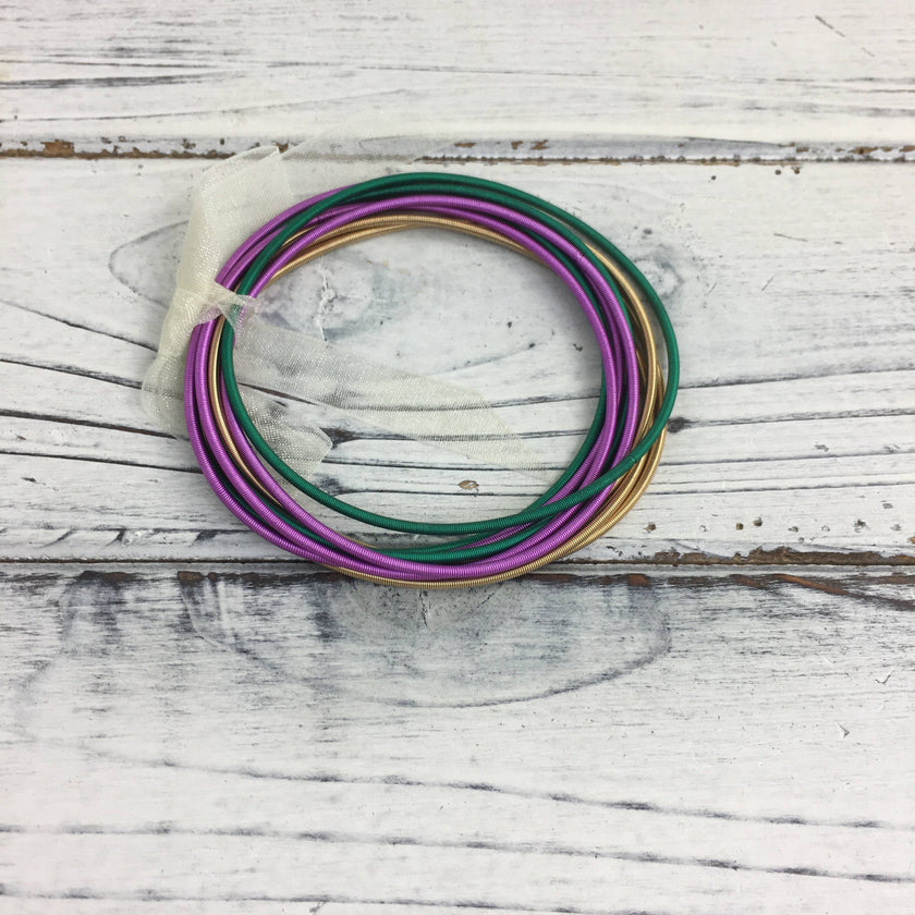 Mardi Gras guitar string bracelet