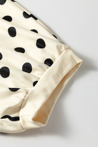 Pink Polka Dot Oversized Top Drawstring Short Set