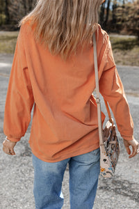 Apricot Football Graphic Drop Shoulder Game Day Corded Sweatshirt