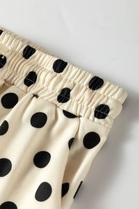 Pink Polka Dot Oversized Top Drawstring Short Set