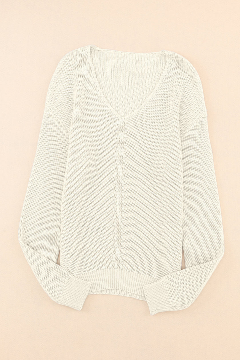 V-Neck Drop Shoulder Sweater