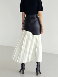 Pleated Contrast High Rise Skirt