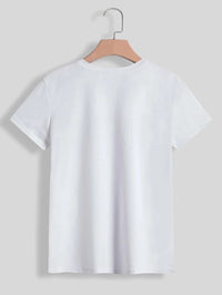 LUCKY Round Neck Short Sleeve T-Shirt